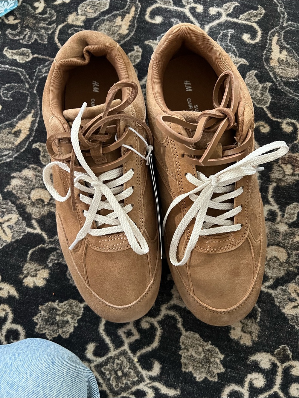 H&M Brown Suede Lace-Up Sneakers